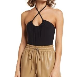 Open Edit Halter Bodysuit Women's S
